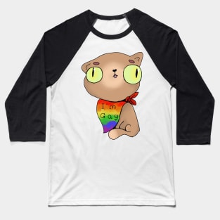 Mocha the Cat "I'm Gay" Bandanna Baseball T-Shirt